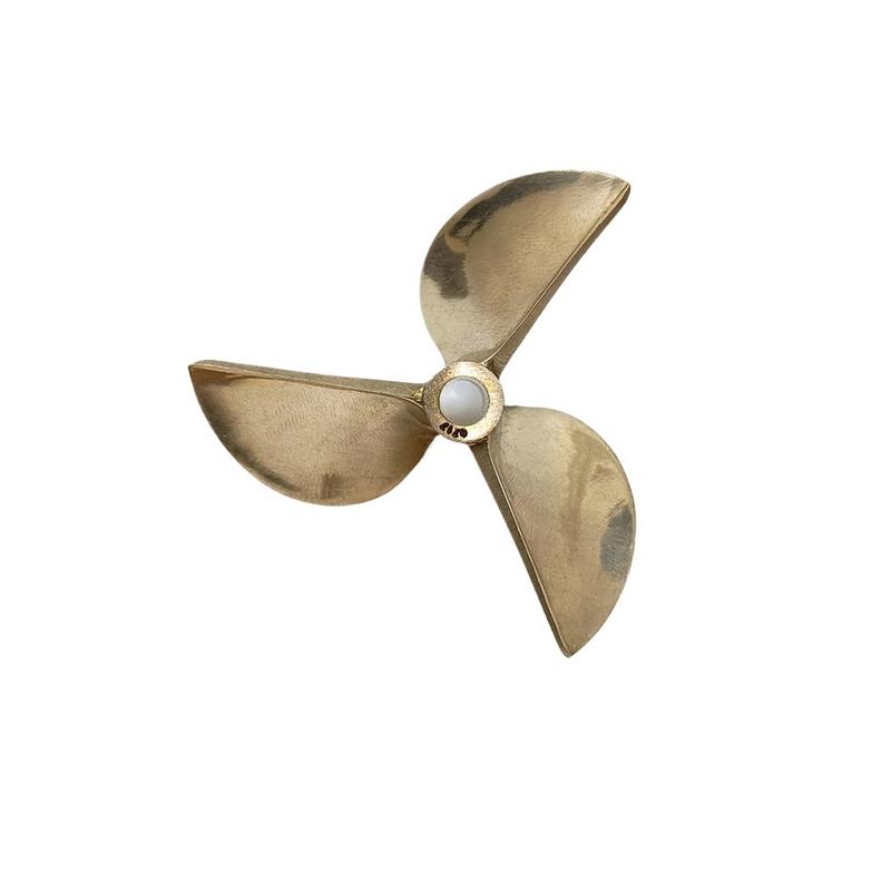 Rc Boat Metal Propeller Copper 3 Blade - RCボート用銅製プロペラ 3枚羽根 67/70/72mm 6.35mmシャフト穴 P1.7/P1.6/P1.4