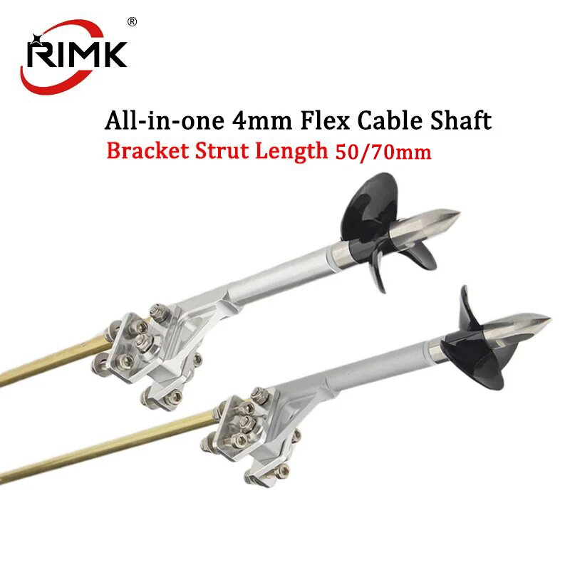 Rc Boat Flex Shaft Drive Cable 4Mm - 左右のフレキシブルケーブルシャフト、ドッグプロップナット、プラスチックガスケット真ちゅうチューブ、rcボート用ブラケットスティンガードライブ、4mm、オールインワン