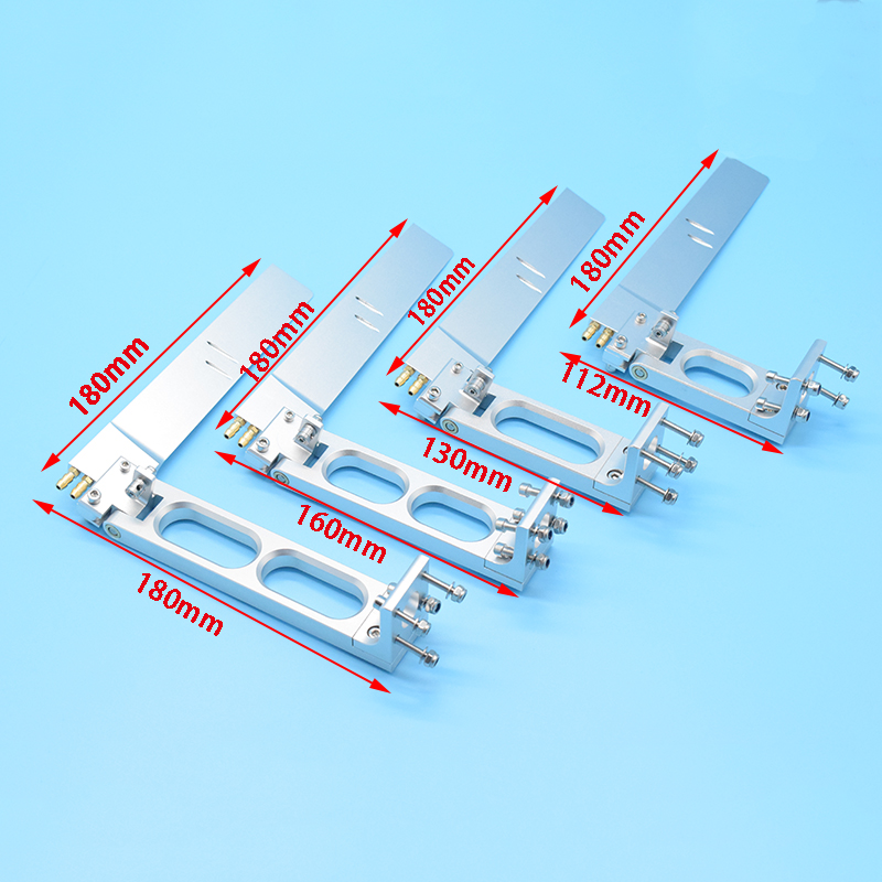 Rc Boat Rudder Aluminum Water Pickup - CNC加工アルミニウム製、112x180/130x180/160x180/180x180mmの舵。デュアルウォーターピックアップとキックバック保護機能を備えたRCボート用。