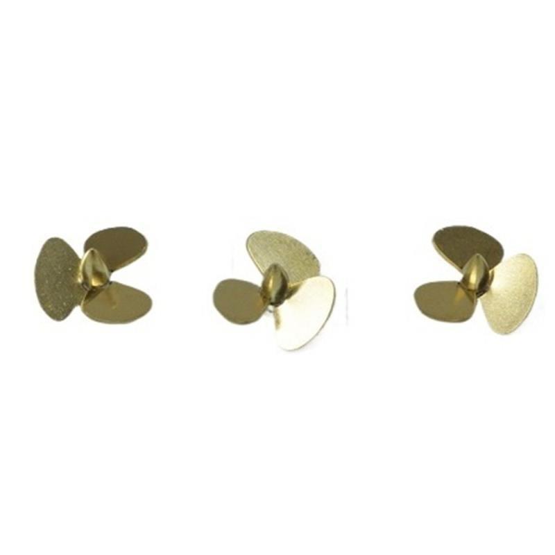 Rc Boat Metal Propeller Copper 3 Blade - 11mm 3枚羽根銅製プロペラセット RCボート用 1mmシャフト 1L 2R