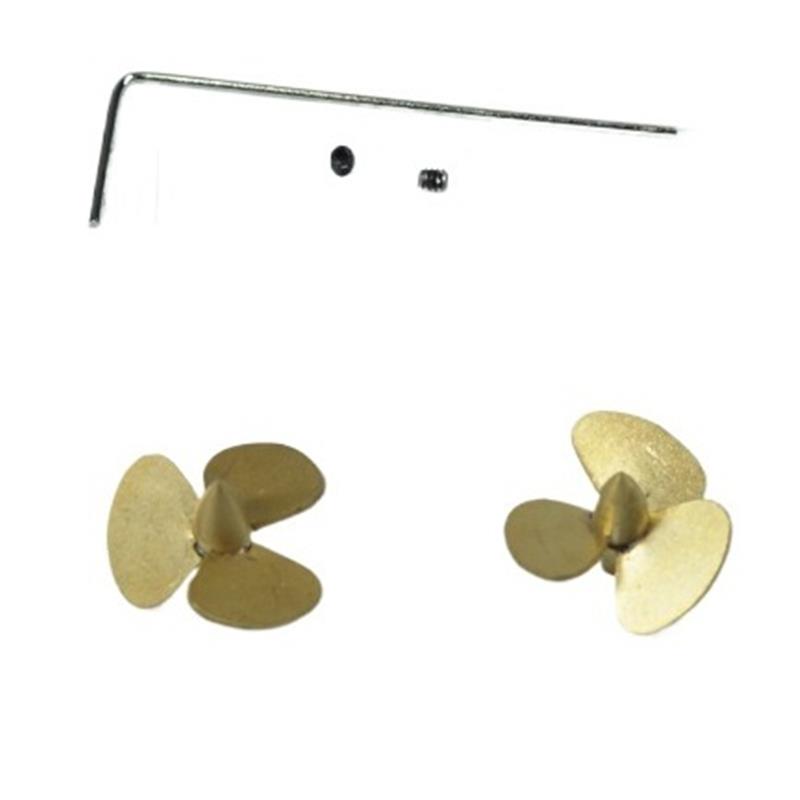 Rc Boat Metal Propeller Copper 3 Blade - 13.5mm 3枚羽根銅製プロペラセット RCボート 1/150スケール 1mmシャフト CW