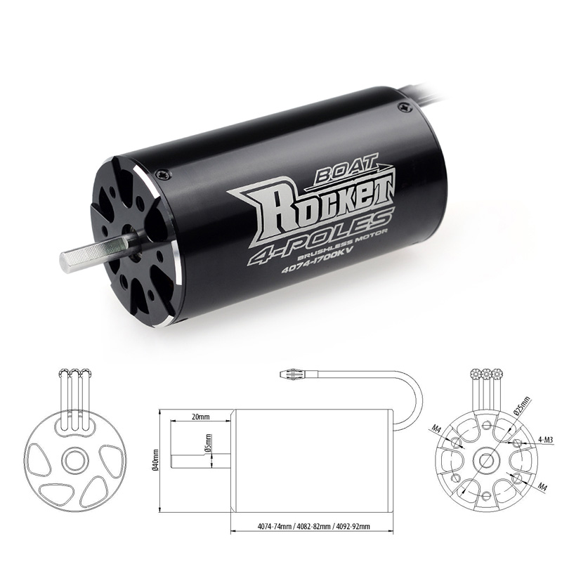 ロケット 4074 1700KV 2000KV 2250KV - Rc Boat Water Cooling Jacket Motor のレビューと価格