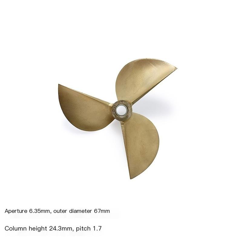 RCボート用CNC銅製プロペラ 3枚羽根 67mm 69mm - Rc Boat Metal Propeller Copper 3 Blade のレビューと価格