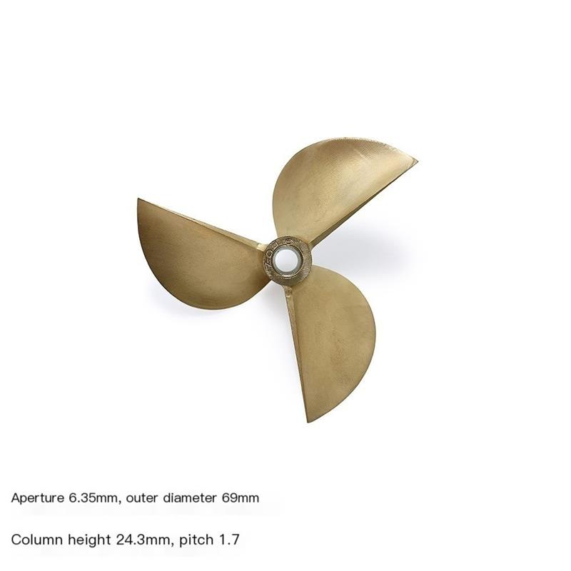 RCボート用CNC銅製プロペラ 3枚羽根 67mm 69mm - Rc Boat Metal Propeller Copper 3 Blade のレビューと価格