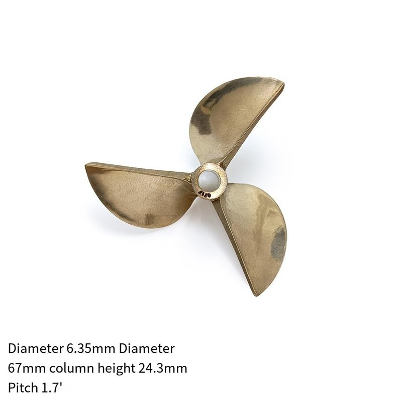 RCボート用銅製プロペラ 3枚羽根 67/70/72mm 6 - Rc Boat Metal Propeller Copper 3 Blade のレビューと価格