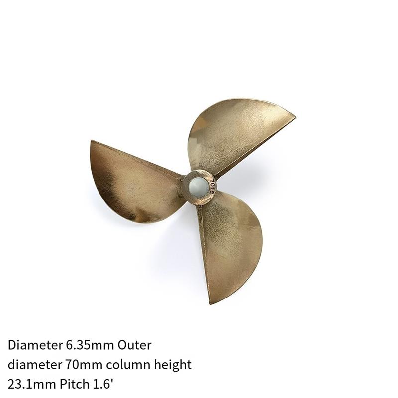 RCボート用銅製プロペラ 3枚羽根 67/70/72mm 6 - Rc Boat Metal Propeller Copper 3 Blade のレビューと価格