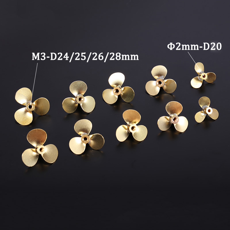 1pc 銅 3 ブレードプロペラ Φ2mm/M3/M4 ミニ - Rc Boat Metal Propeller Copper 3 Blade のレビューと価格