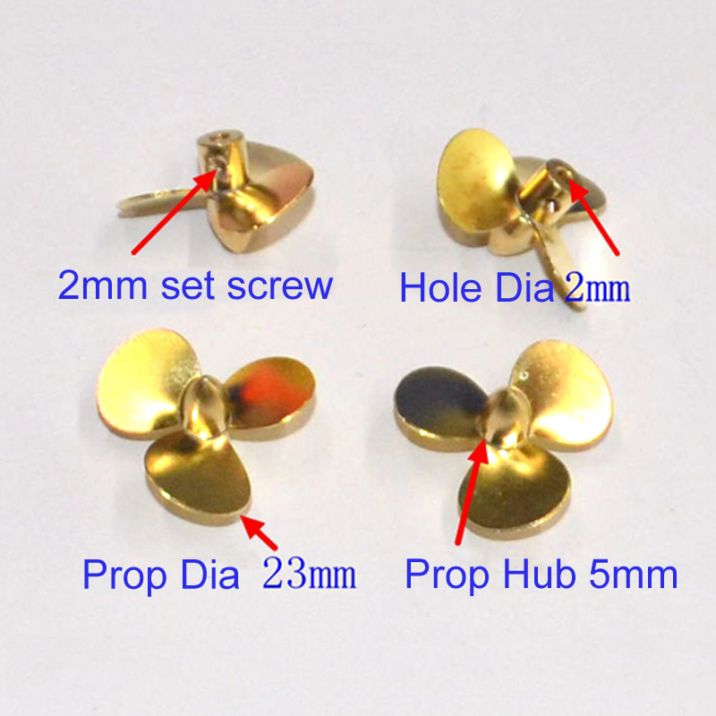 23mm銅3ブレードプロペラパドル穴径。Rcモデル用アクセサ - Rc Boat Metal Propeller Copper 3 Blade のレビューと価格