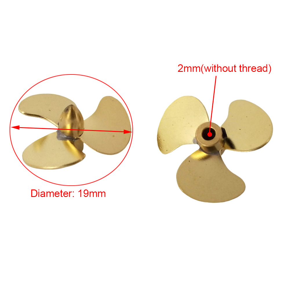 RCボートプロペラ 2mm 19mm 銅製プロペラ 3枚羽  - Rc Boat Metal Propeller Copper 3 Blade のレビューと価格